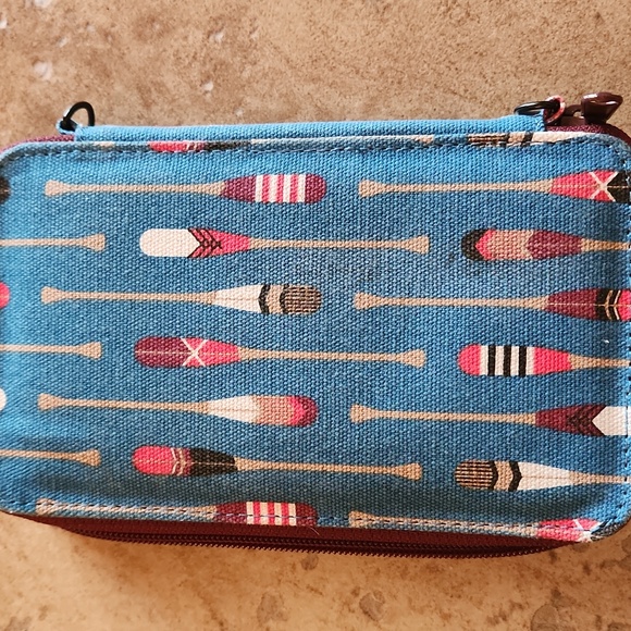 Kavu Blue Paddle Print Wallet And Phone Carrier - Picture 2 of 7